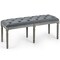 Costway 47" French Vintage Entryway Bench Upholstered Dining Bench with Rubber Wood Legs Beige/Grey